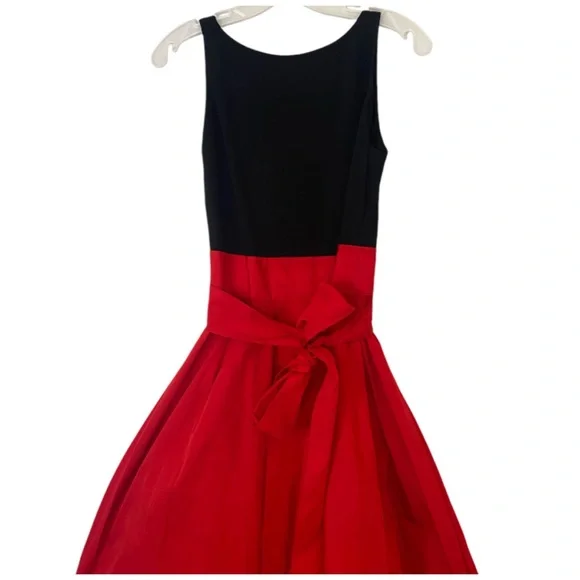 Lauren Ralph Lauren Runway Taffeta Ball Gown Dress Red Black With Pockets Size 6 - Picture 3 of 9